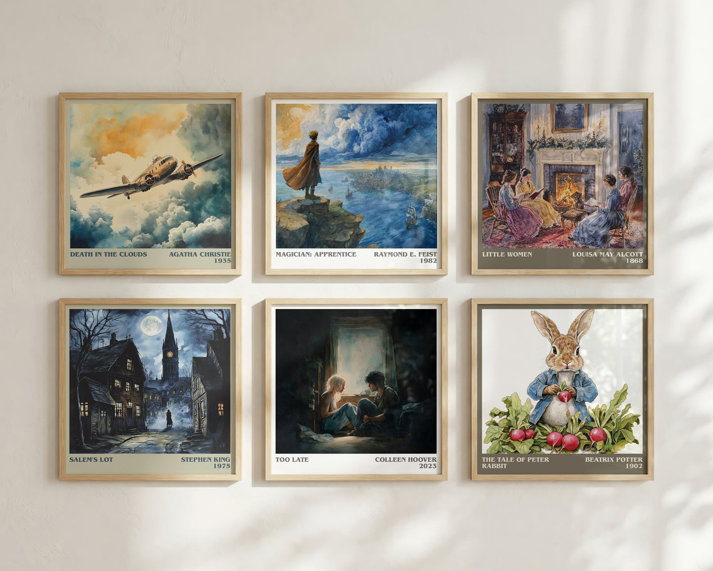 Too late literary book poster framed on wall – romance wall art