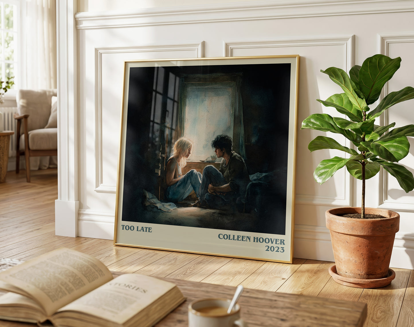 Too late literary poster paired in gallery wall – literary art prints
