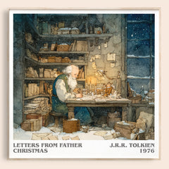 Letters from Father Christmas Literary Art Print by J. R. R. Tolkien – square framed poster