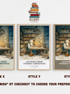 Letters from Father Christmas Book Cover Poster by J. R. R. Tolkien – Style X, Y and Z side by side – choose your finish