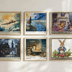 Letters from Father Christmas Literary Art Print by J. R. R. Tolkien – square print in a six-frame gallery wall