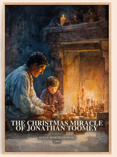 The Christmas Miracle Of Jonathan Toomey watercolour book poster by Susan Wojciechowski – framed literary art print