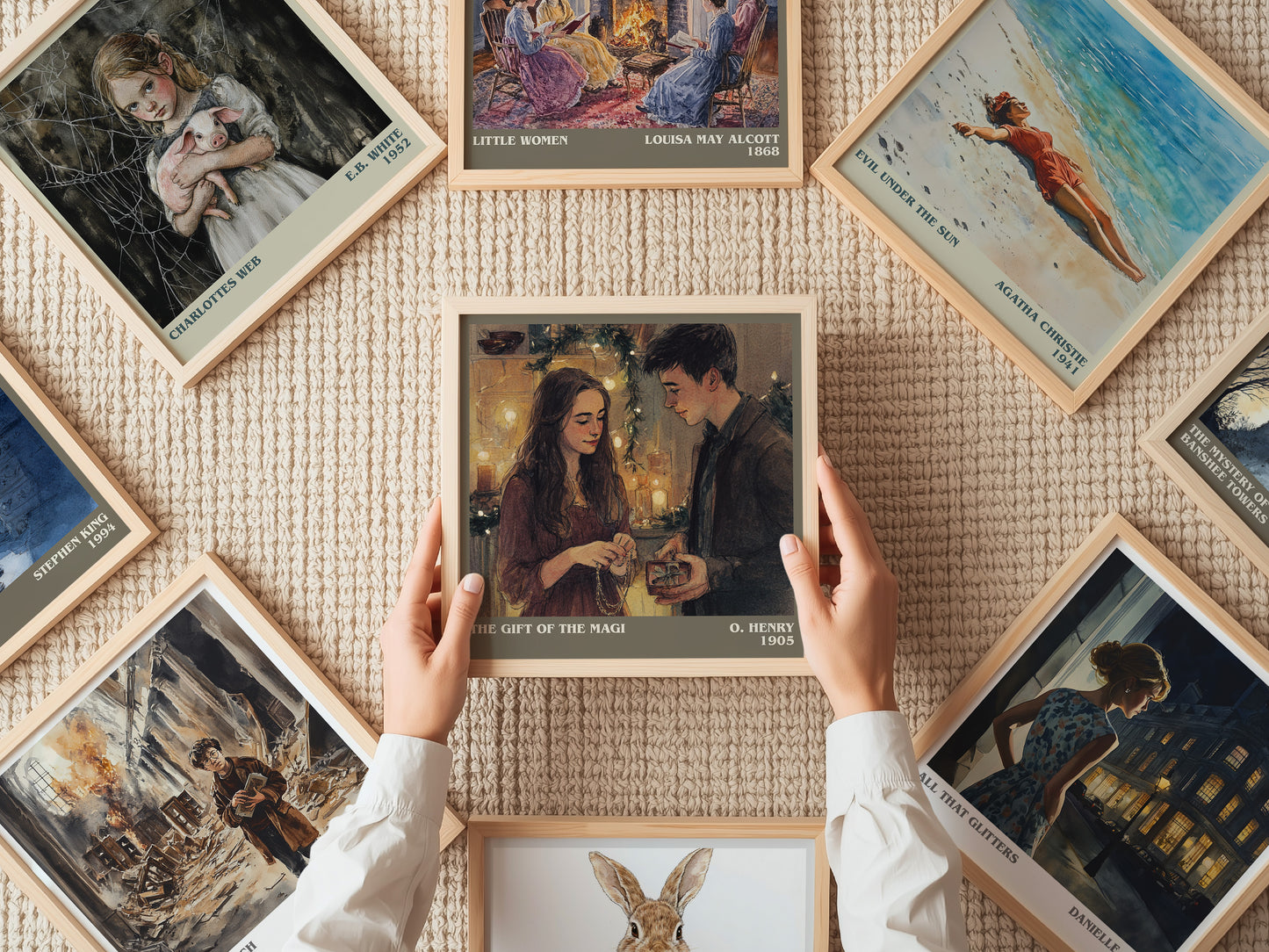 The Gift Of The Magi literary print on bookshelf – O. Henry fan gift