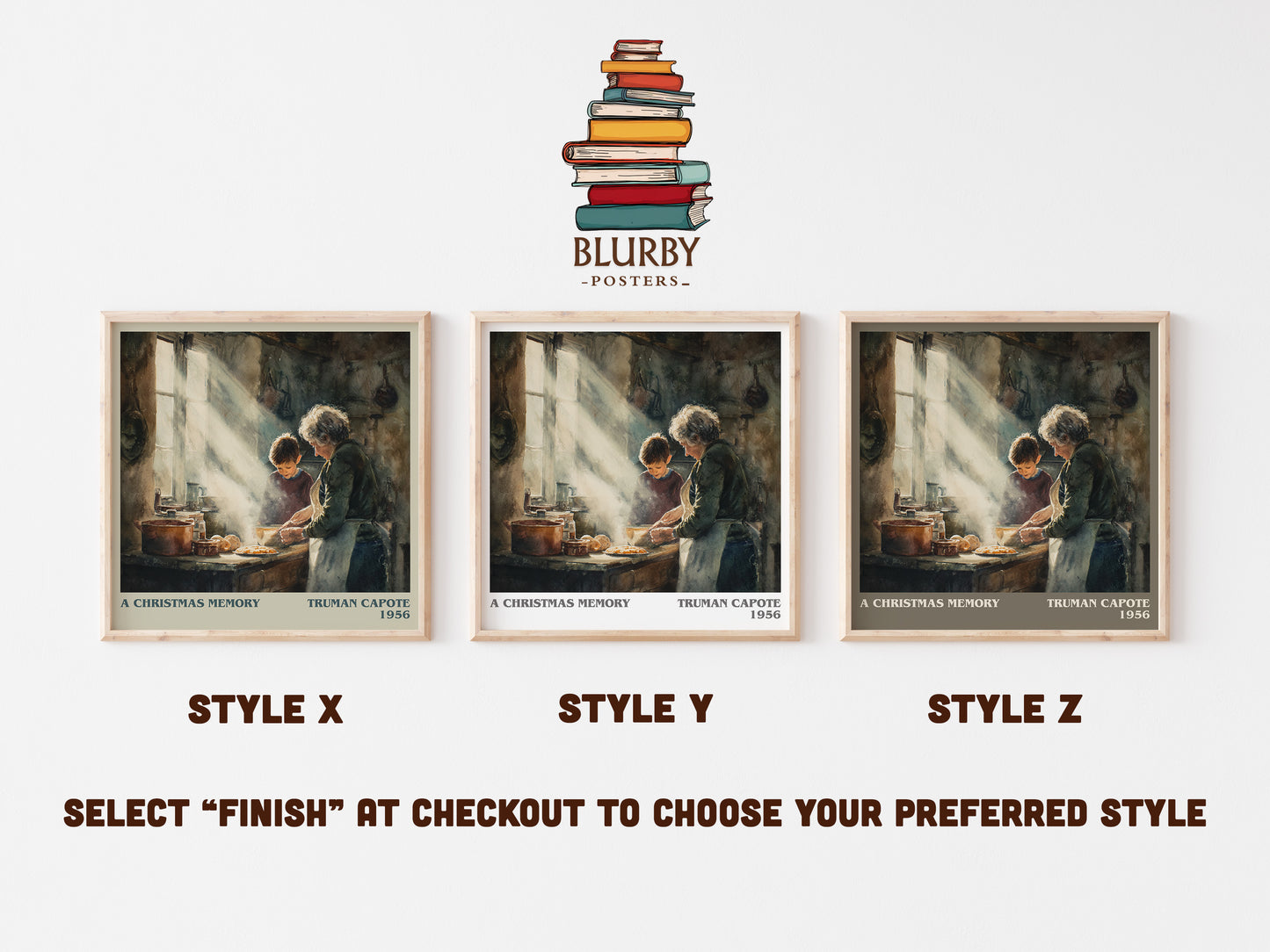 A Christmas Memory literary art print colour and style options – Truman Capote book art