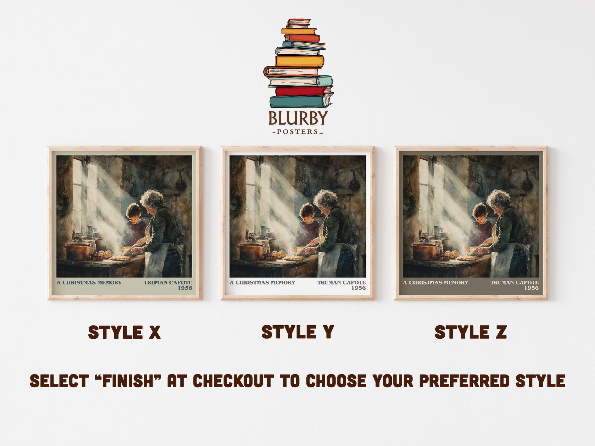A Christmas Memory literary art print colour and style options – Truman Capote book art