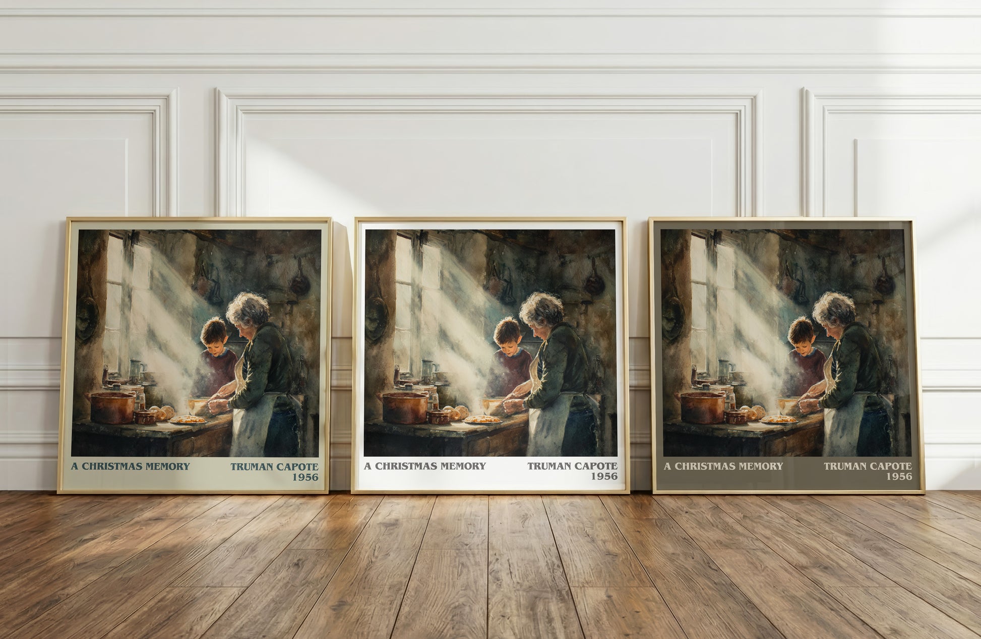 A Christmas Memory literary print framed by window – literary home decor