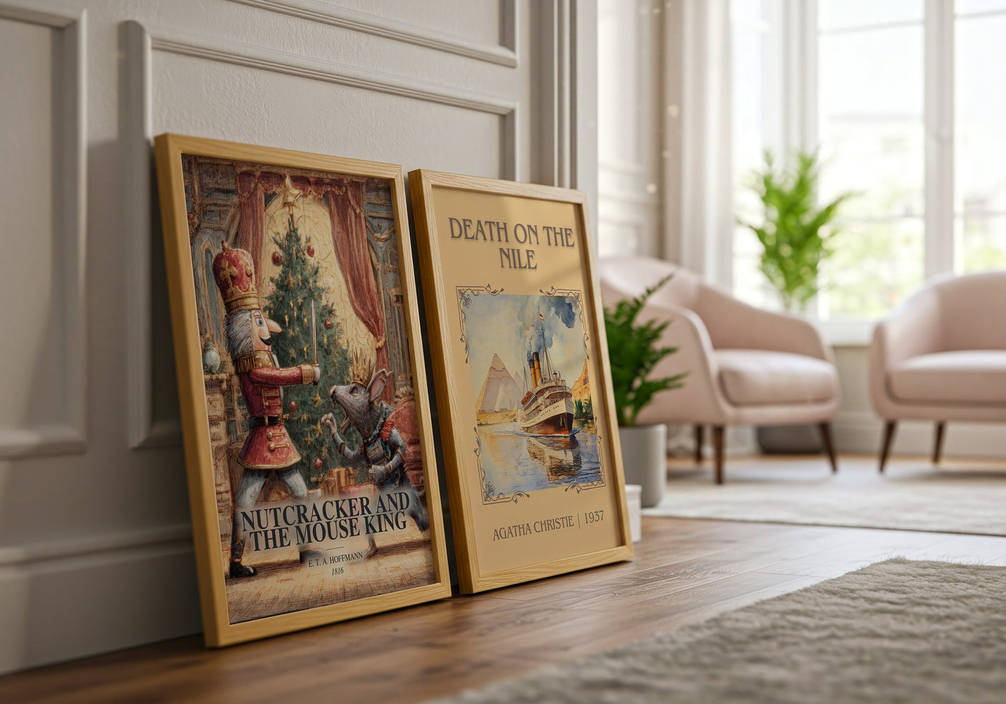 Nutcracker And The Mouse King watercolour print framed by window – literary home decor
