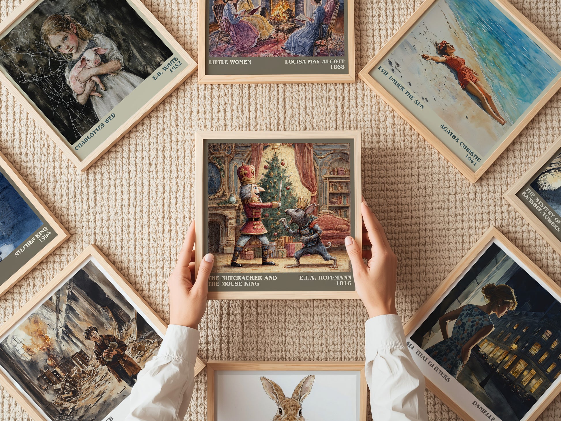 Nutcracker and the Mouse King literary print on bookshelf – E. T. A. Hoffmann fan gift