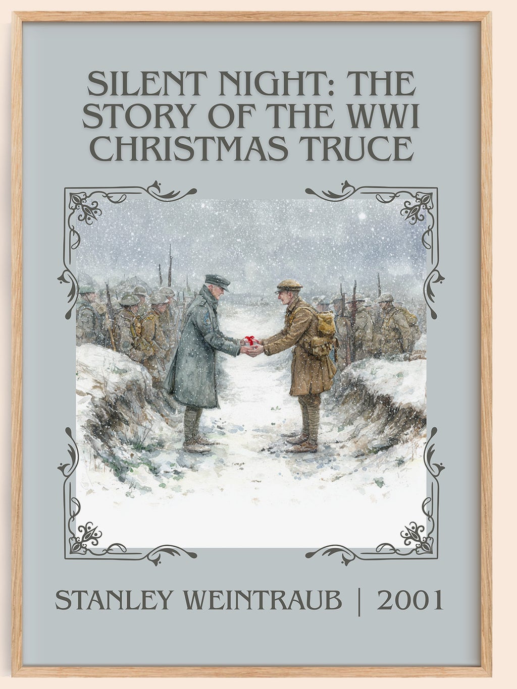 Silent Night: The Story of the World War I Christmas Truce classic book art book poster by Stanley Weintraub – framed
