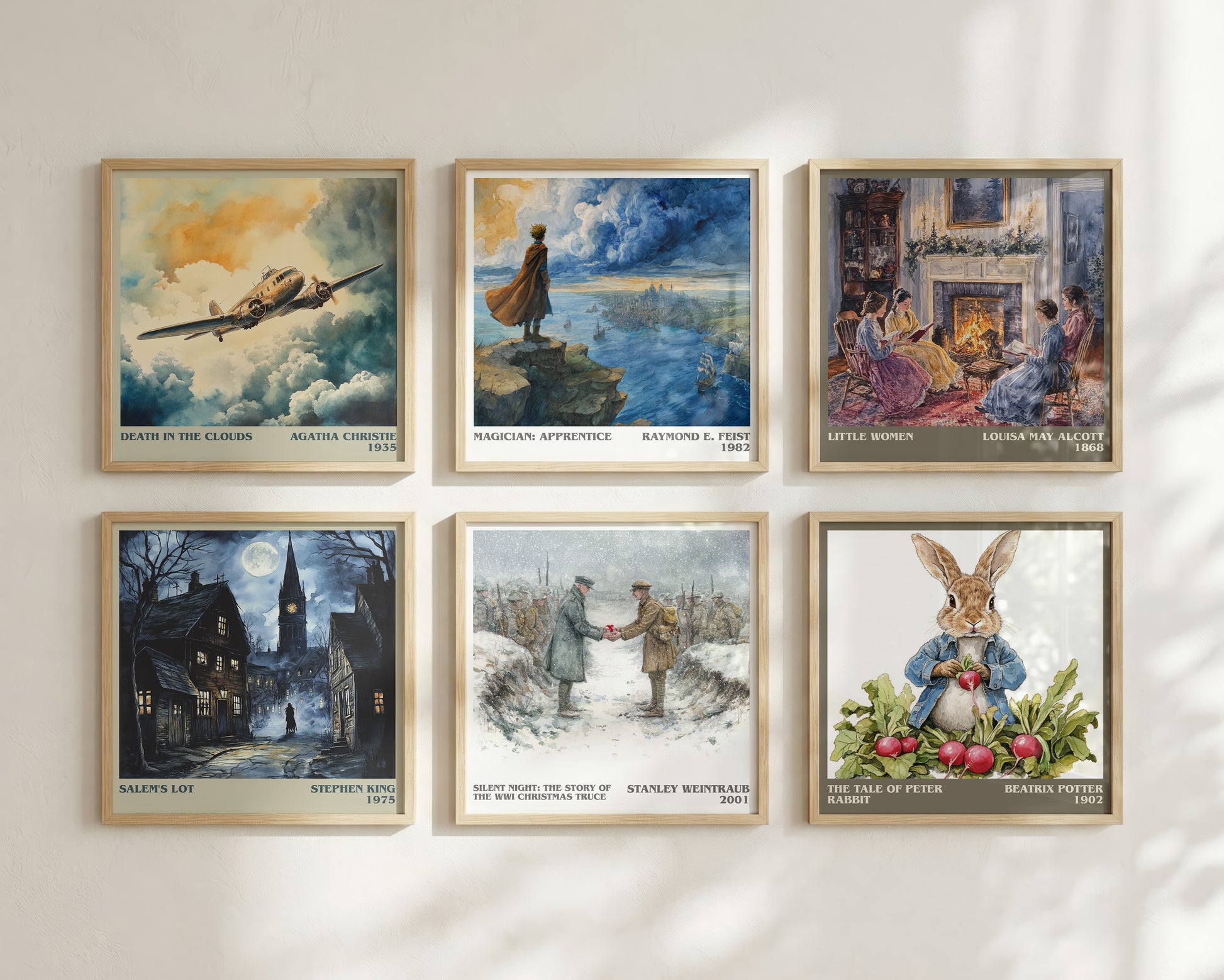Silent Night: The Story of the World War I Christmas Truce literary print framed by window – literary home decor