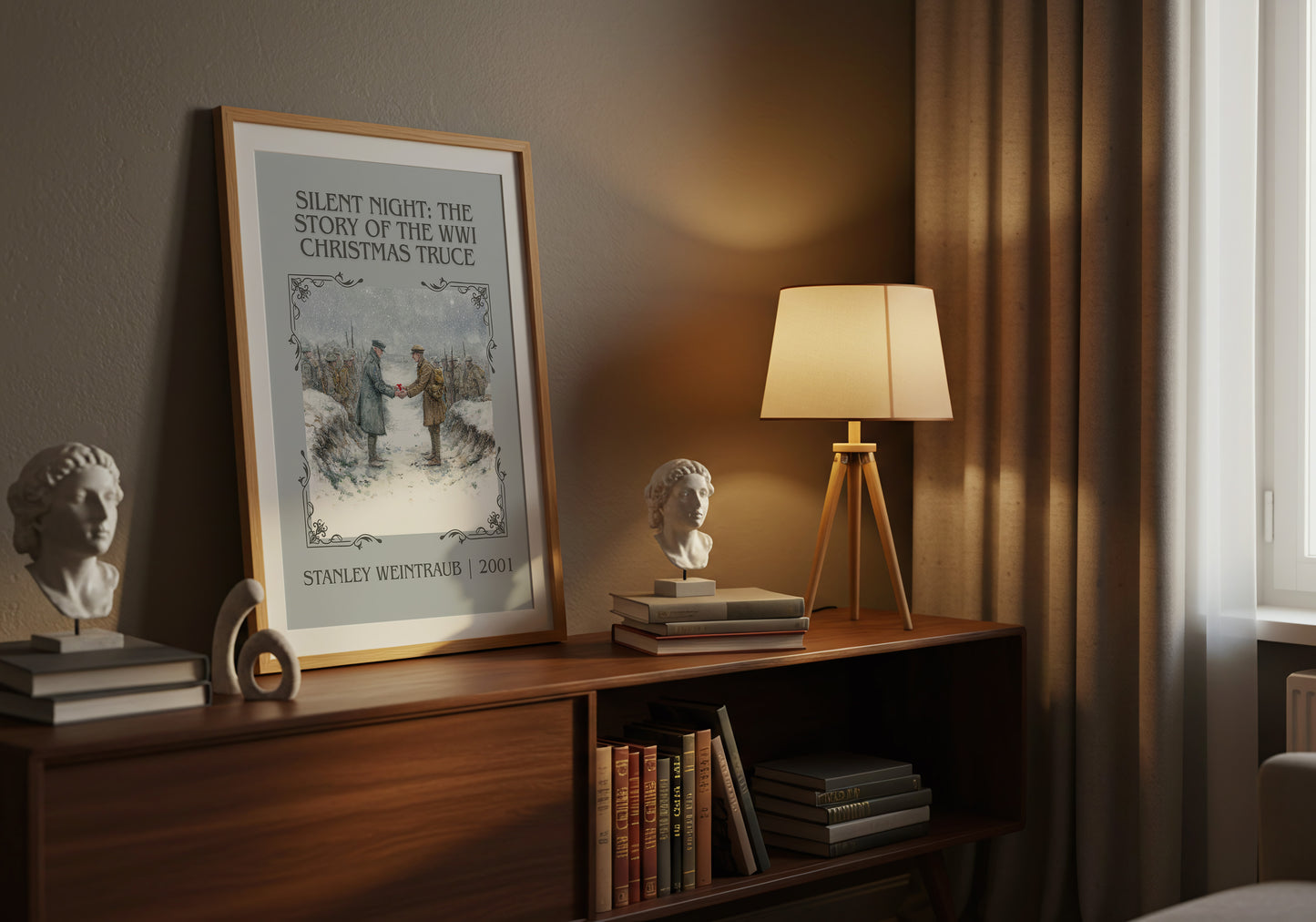 Silent Night: The Story of the World War I Christmas Truce classic book art book poster framed on wall – non fiction wall art