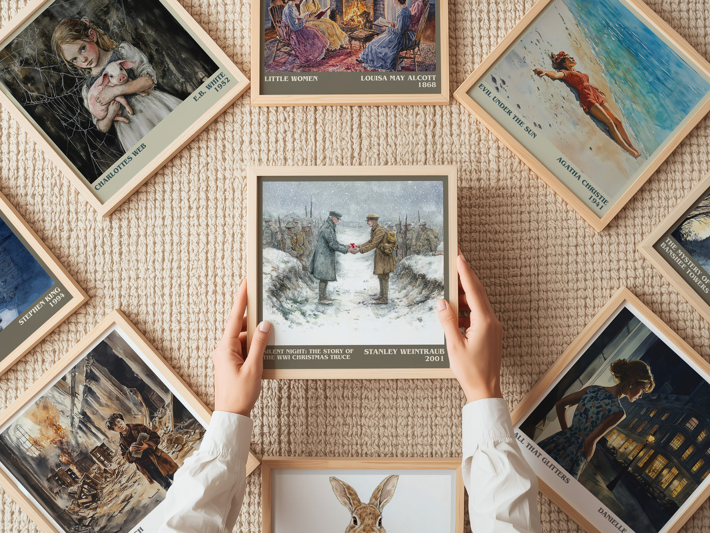 Silent Night: The Story of the World War I Christmas Truce literary book poster framed on wall – non fiction wall art