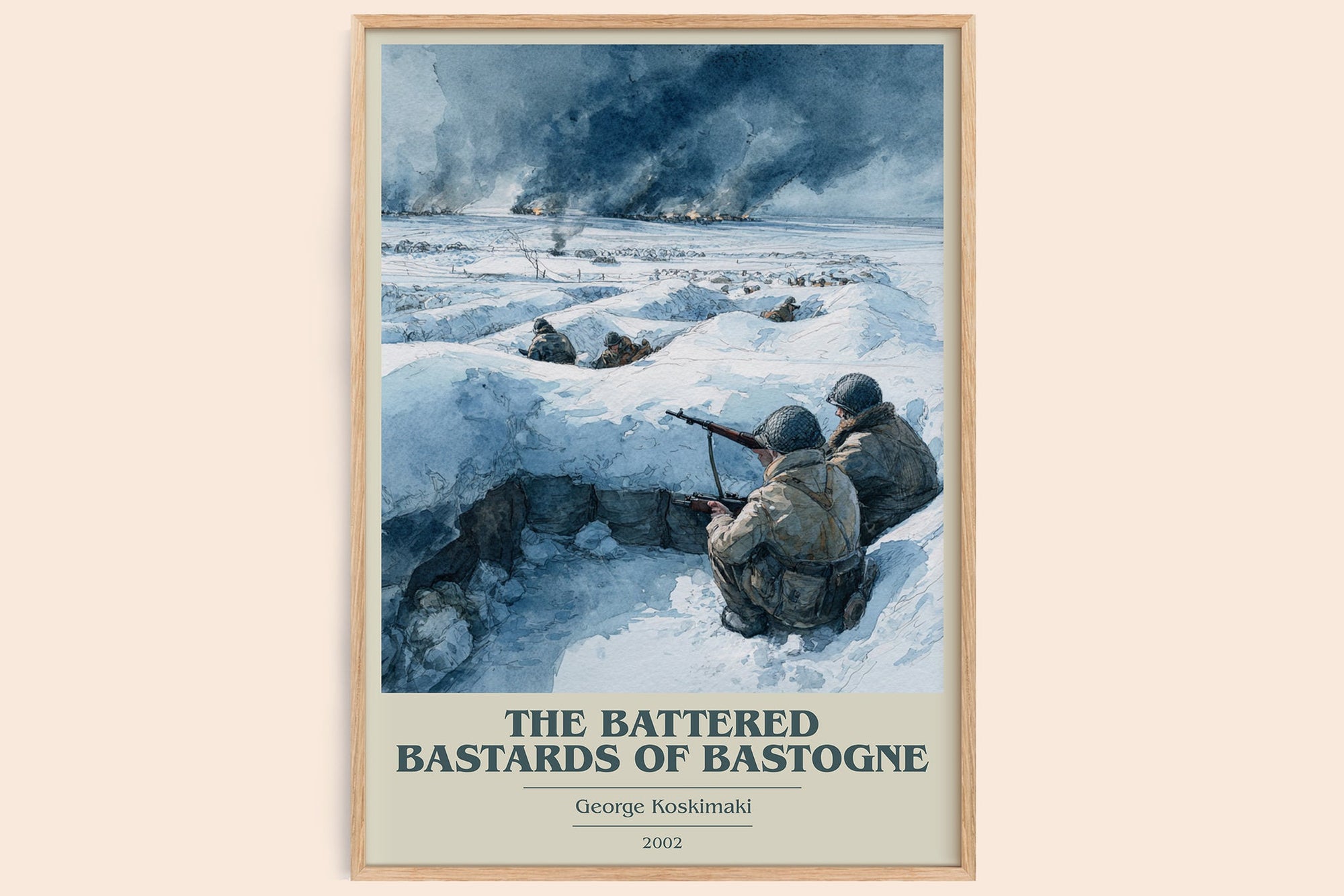 The Battered Bastards Of Bastogne book cover book poster by George Koskimaki – framed literary art print