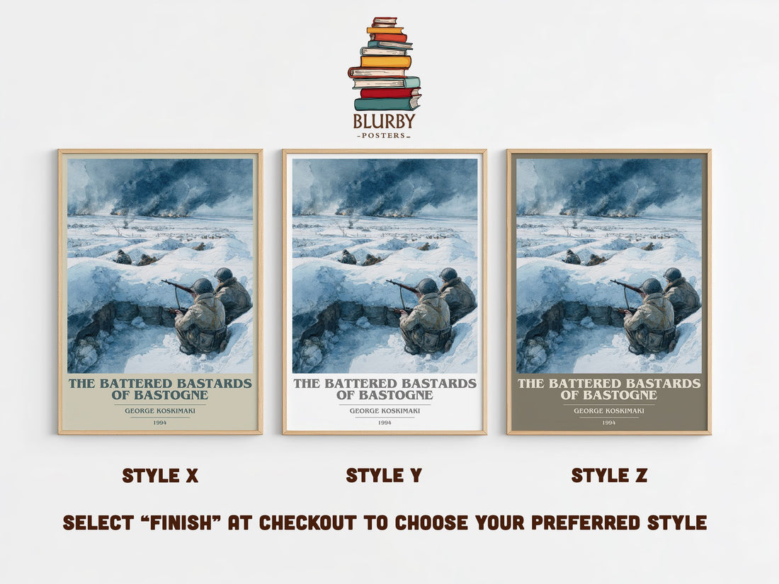 Battered Bastards Of Bastogne Book Cover Poster by George Koskimaki – Style X, Y and Z side by side – choose your finish
