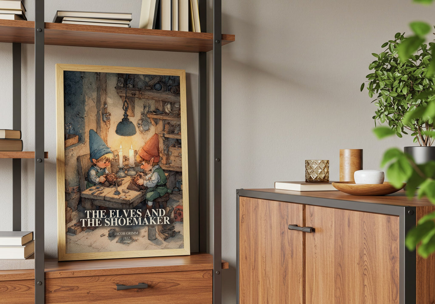 The Elves And The Shoemaker book watercolour illustration paper finish options – matte satin gloss