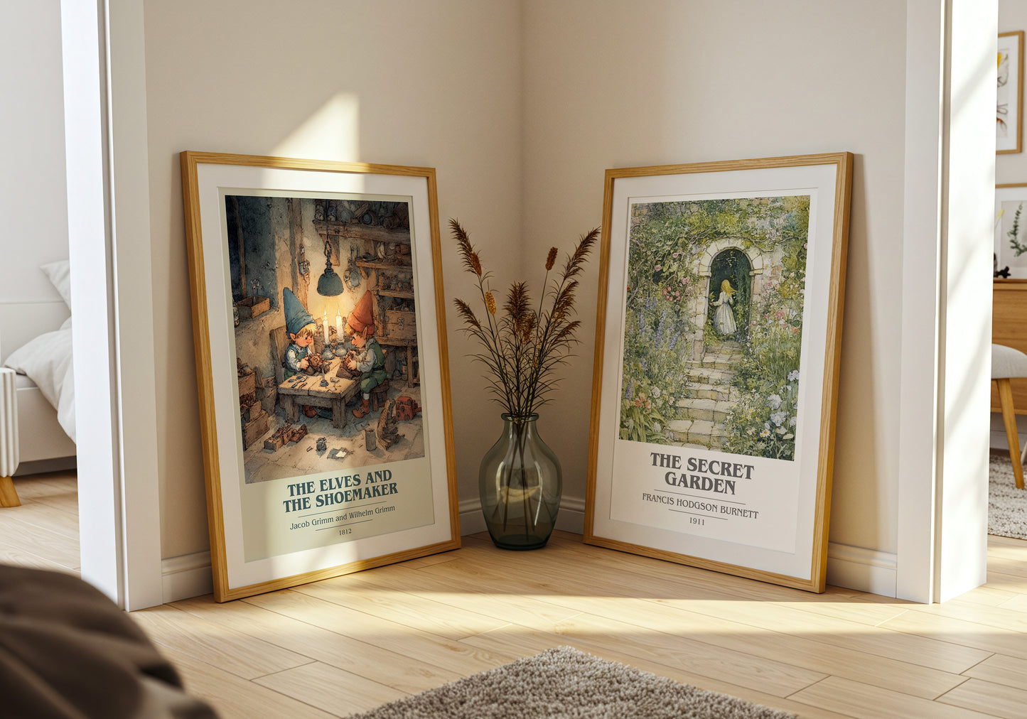 The Elves and the Shoemaker book cover book poster framed on wall – childrens wall art