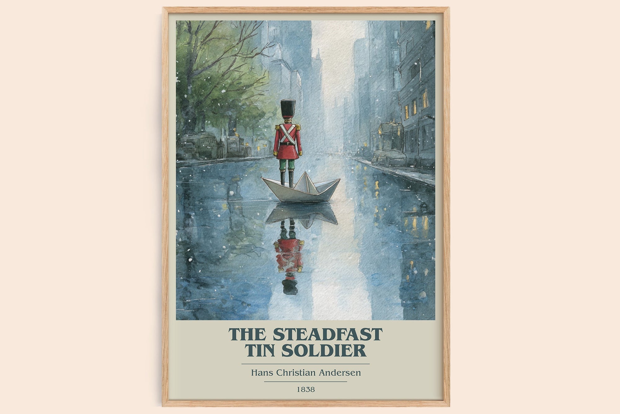The Steadfast Tin Soldier book cover book poster by Hans Christian Andersen – framed literary art print