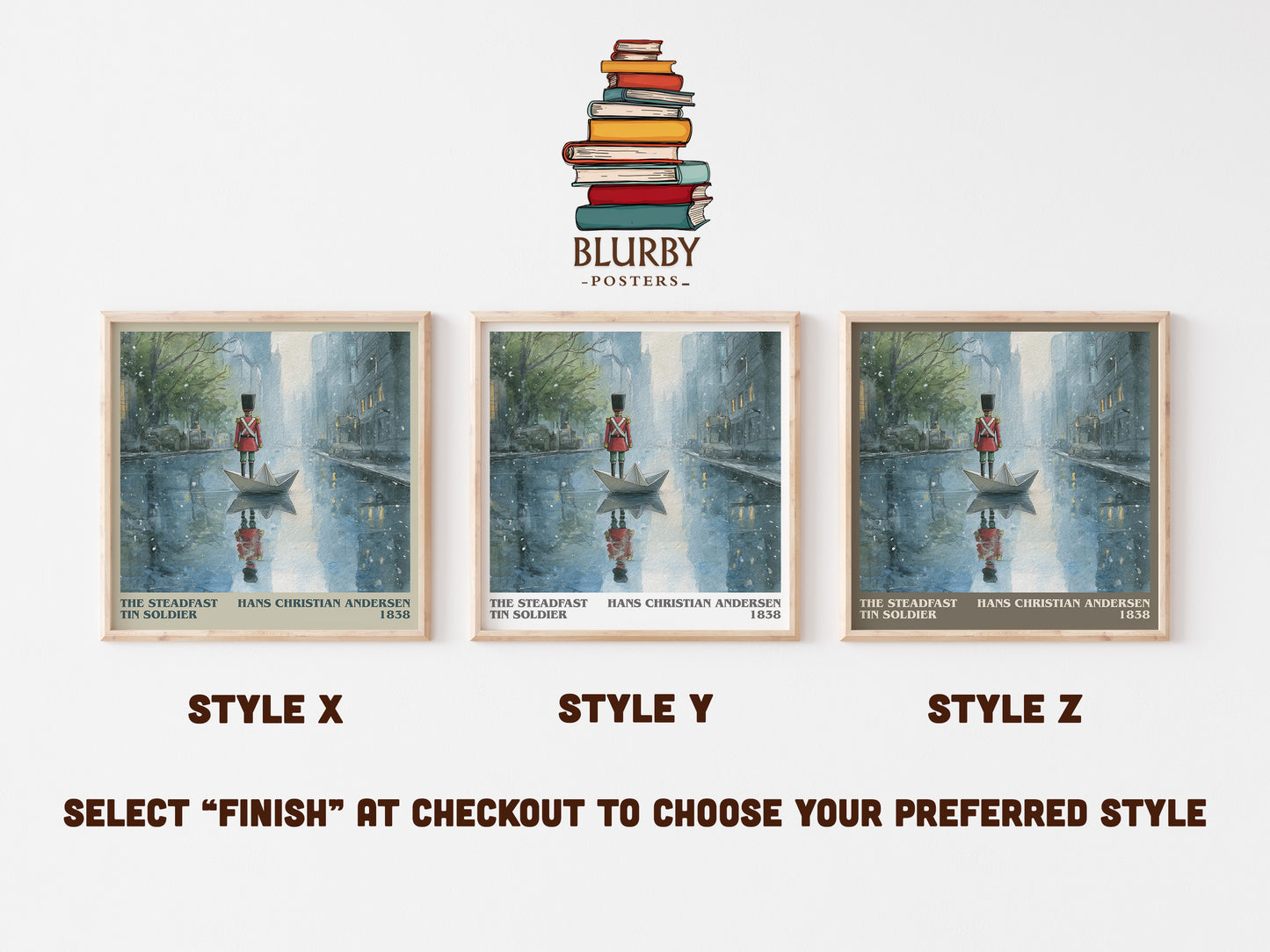 The Steadfast Tin Soldier literary art print colour and style options – Hans Christian Andersen book art