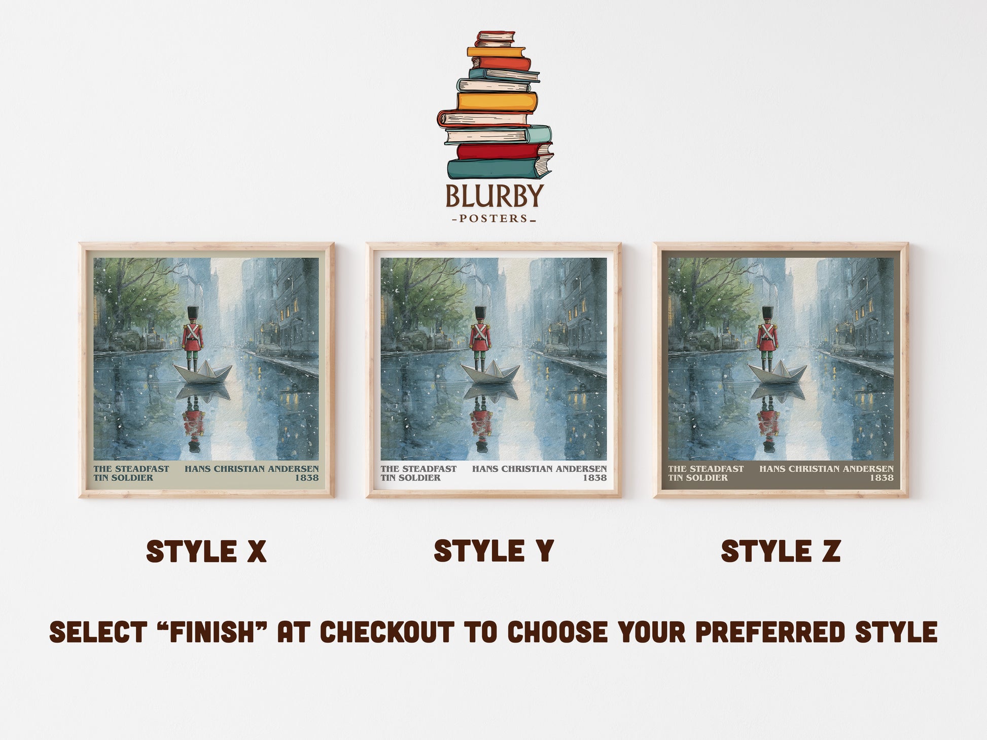 The Steadfast Tin Soldier literary art print colour and style options – Hans Christian Andersen book art