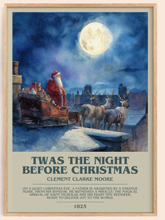 Twas The Night Before Christmas Bookish Wall Art by C. Moore – framed poster