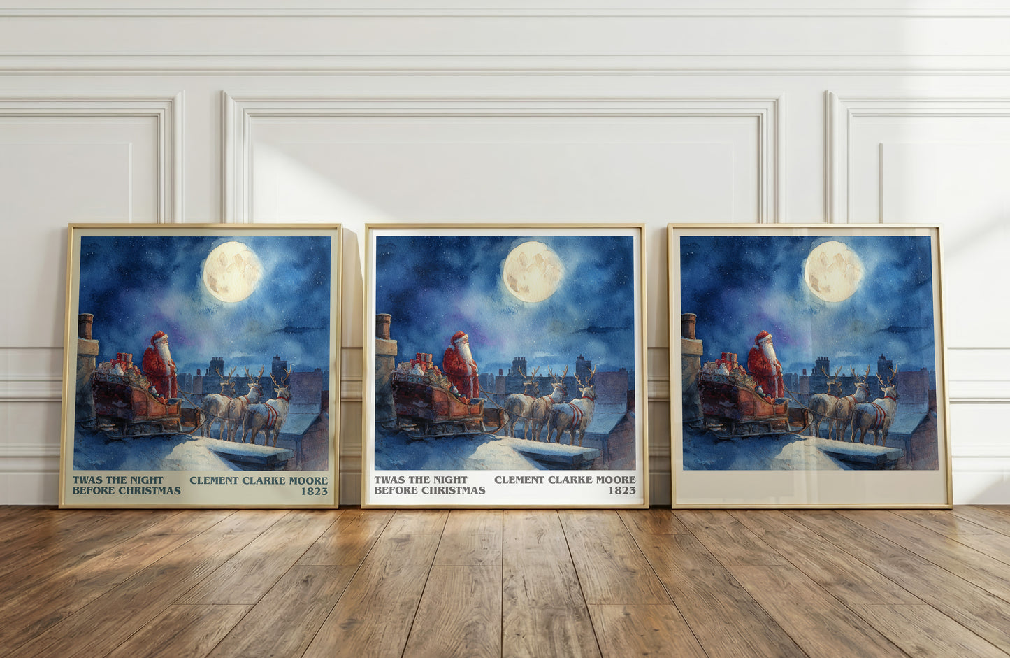 Twas The Night Before Christmas literary print framed by window – literary home decor