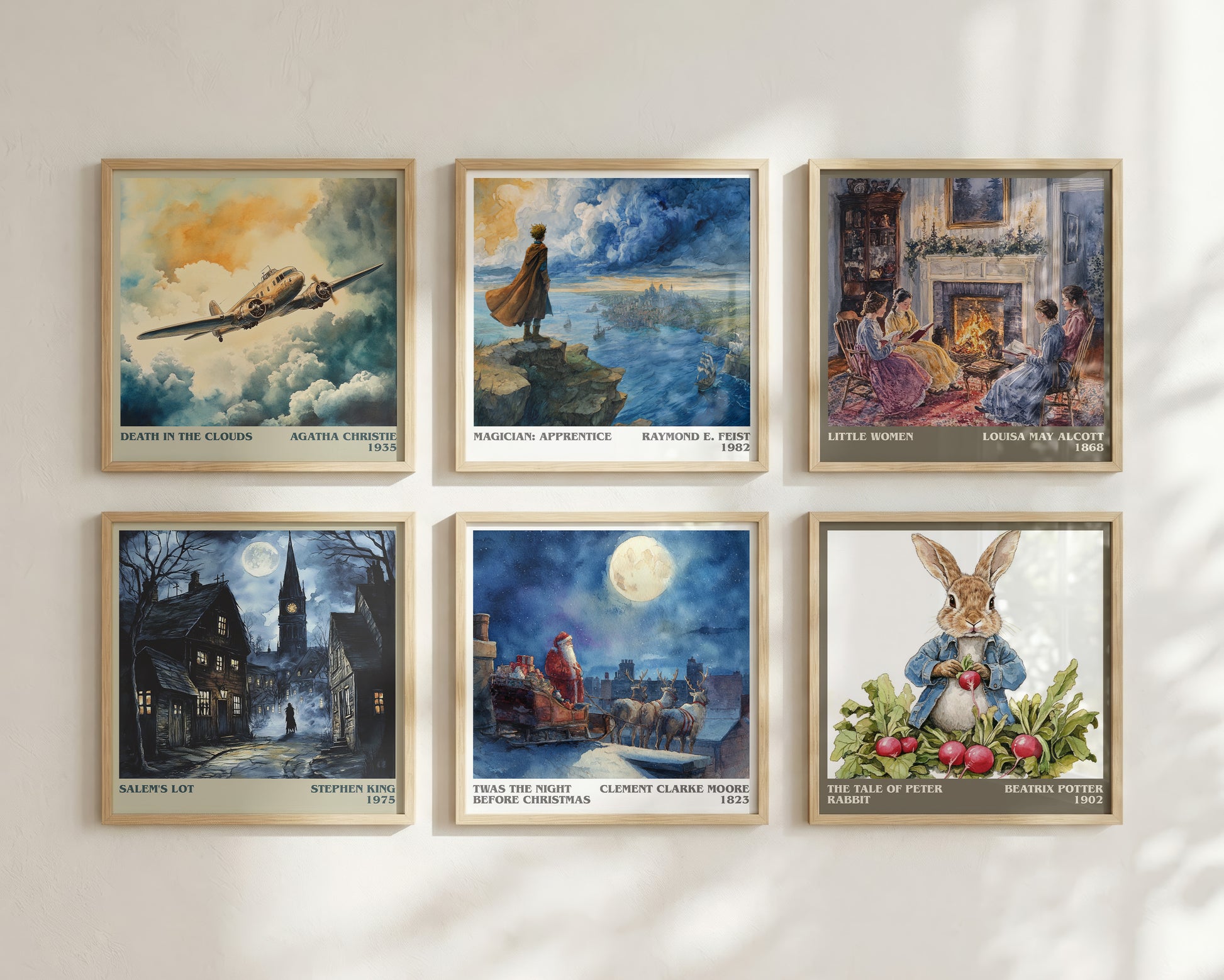 Twas The Night Before Christmas literary book poster framed on wall – childrens wall art