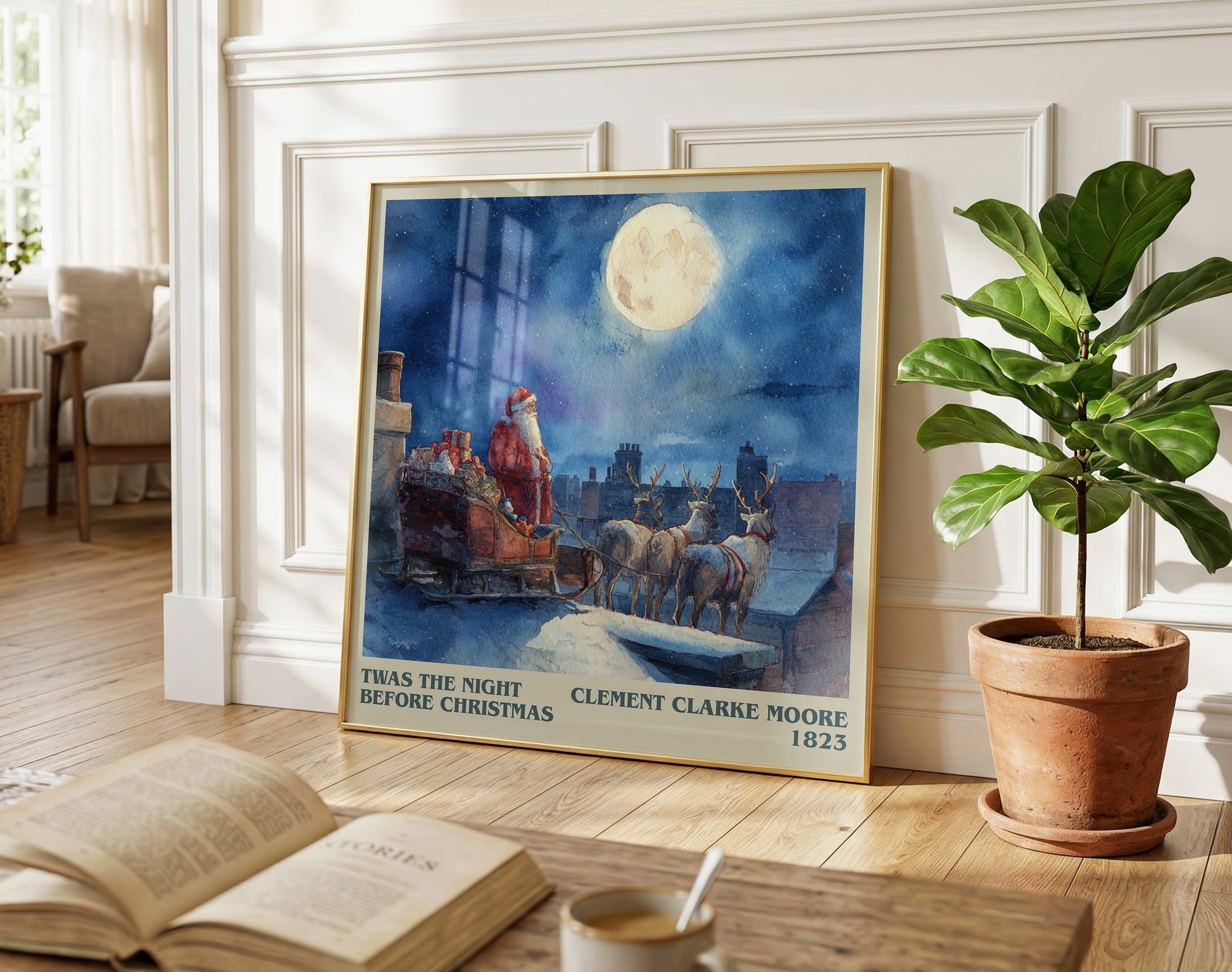 Twas The Night Before Christmas literary poster paired in gallery wall – literary art prints