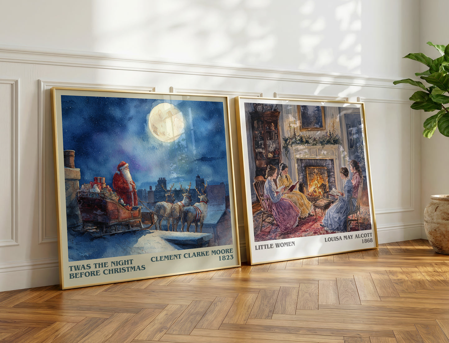 Twas The Night Before Christmas book poster packaging – museum-quality print rolled in protective tube