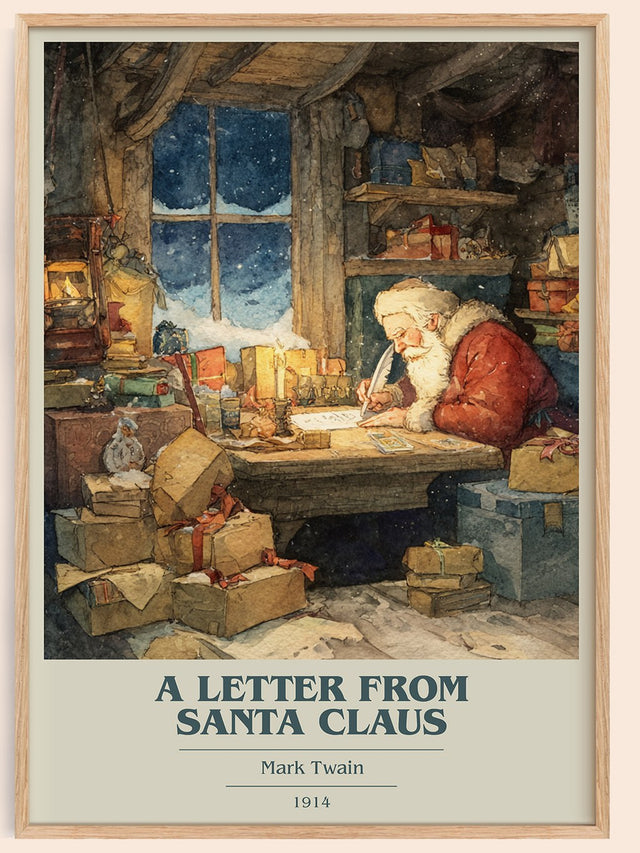 A Letter from Santa Claus Book Cover Poster by Mark Twain