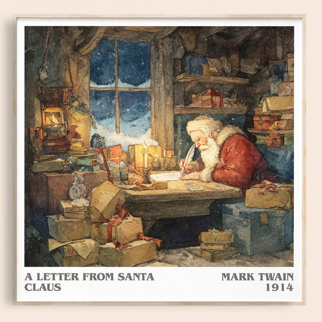 A Letter from Santa Claus Literary Art Print by Mark Twain