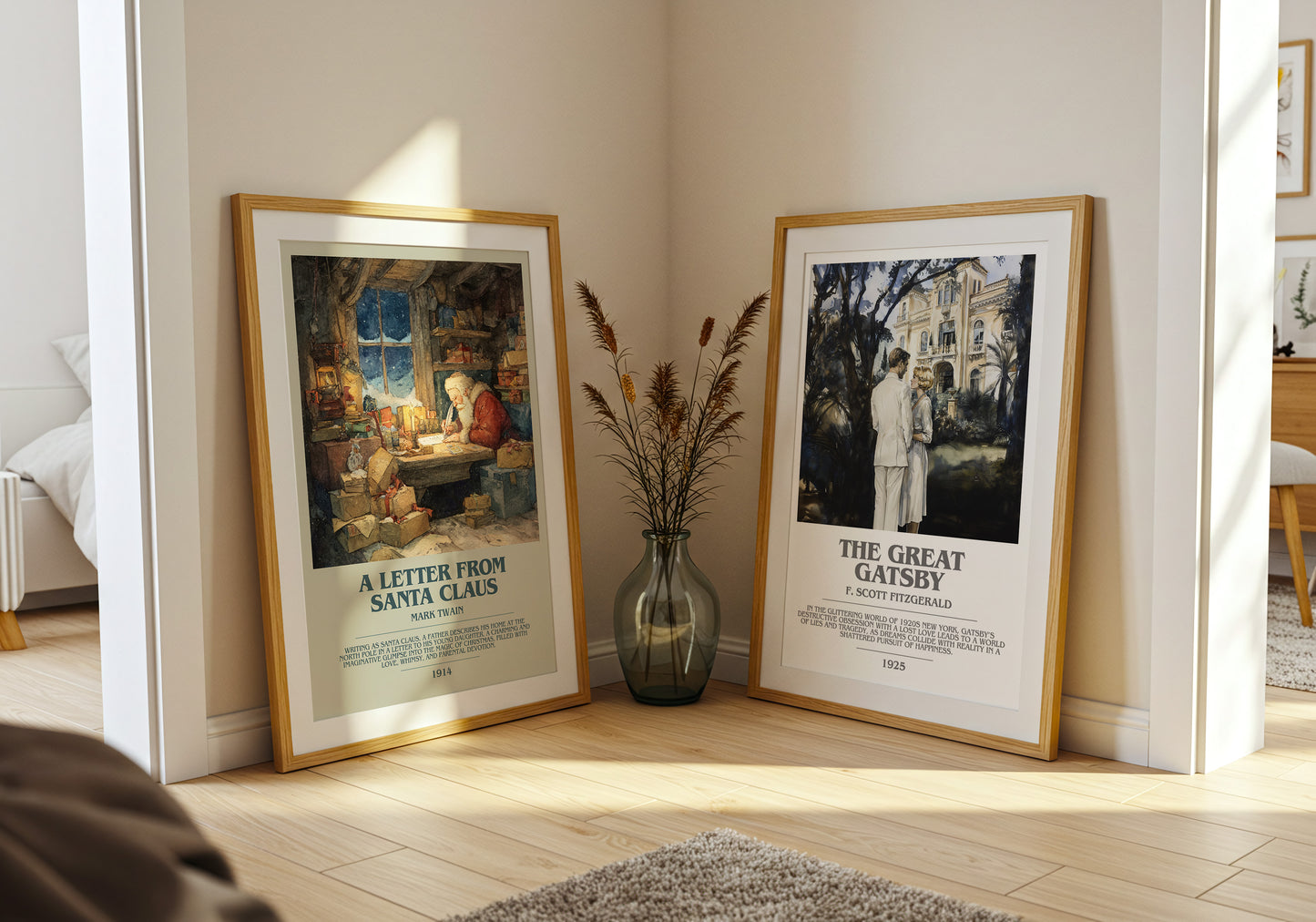 A Letter from Santa Claus bookish book poster framed on wall – childrens wall art