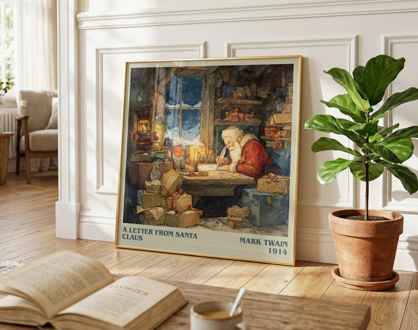 A Letter from Santa Claus literary poster paired in gallery wall – literary art prints
