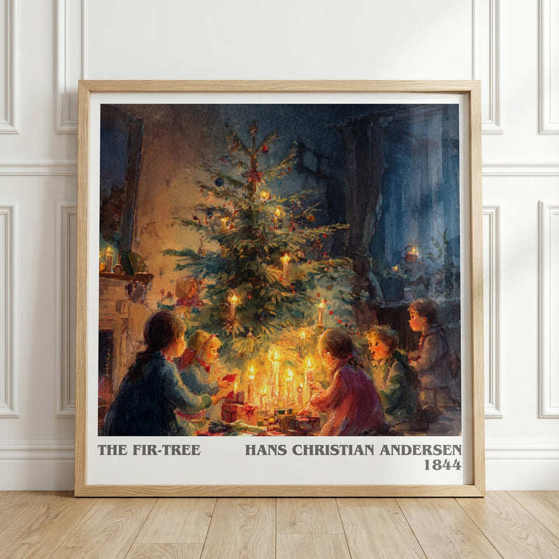 The Fir Tree literary print in frame leaning in hallway – childrens wall art