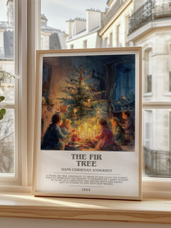 The Fir Tree Bookish Wall Art by Hans Christian Andersen – framed print by a bright window