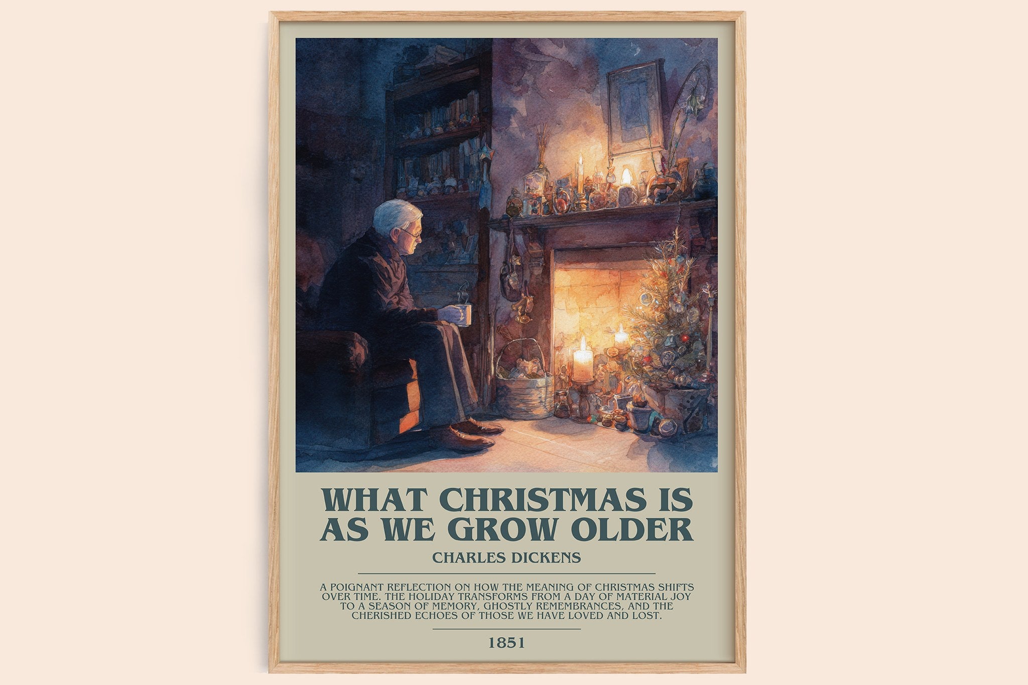 What christmas is as we grow older Bookish Wall Art by Charles Dickens