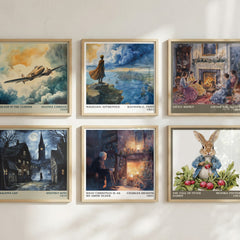 What christmas is as we grow older Literary Art Print by C. Dickens – square print in a six-frame gallery wall