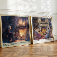 What christmas is as we grow older Literary Art Print by C. Dickens – large square framed print leaning against a wall