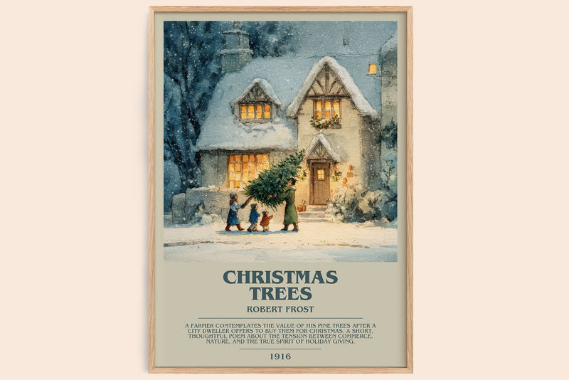 Christmas Trees Bookish Wall Art by Robert Frost (Modern style)
