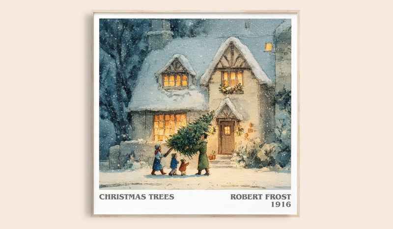 Christmas Trees Literary Art Print by Robert Frost (Square style)