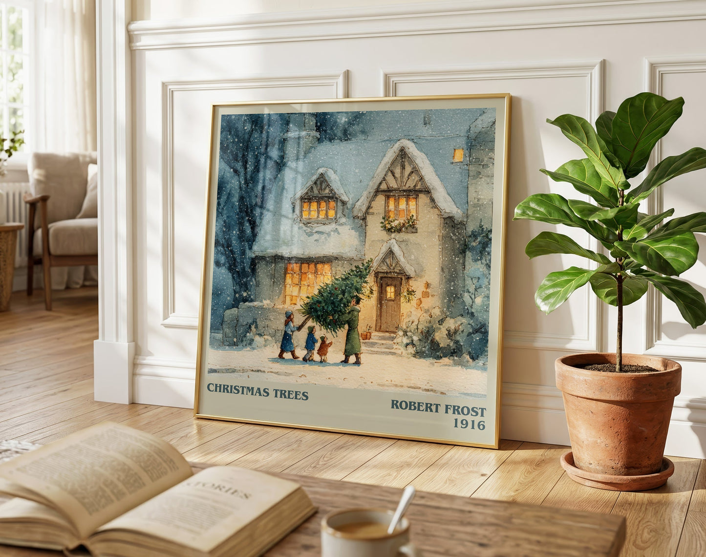 Christmas Trees literary poster paired in gallery wall – literary art prints