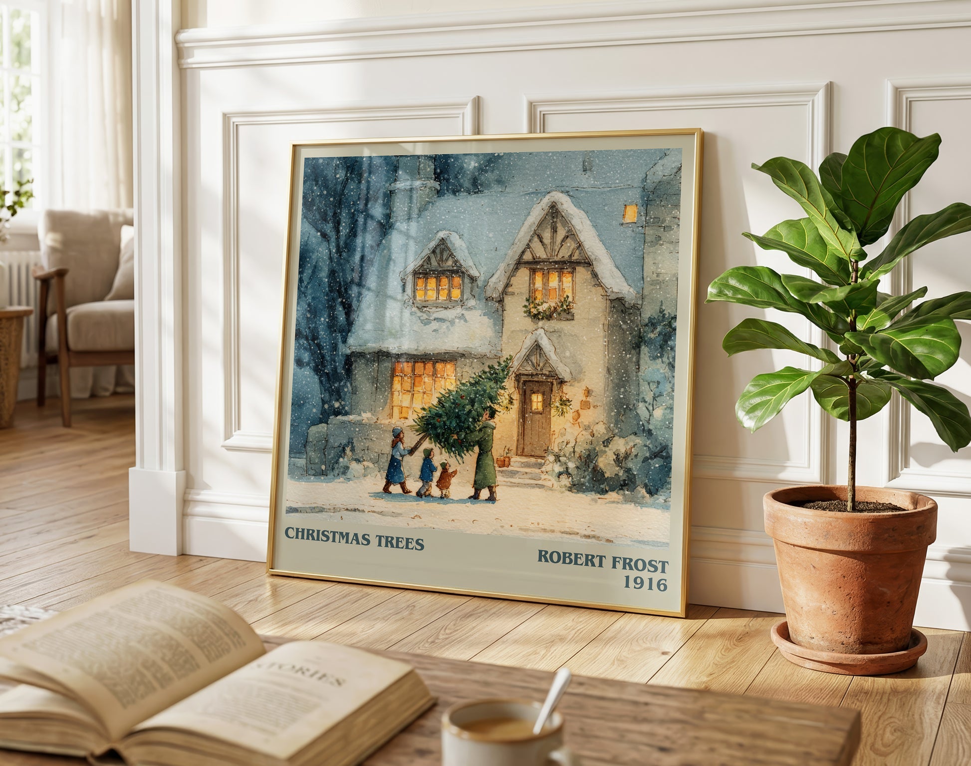 Christmas Trees literary poster paired in gallery wall – literary art prints