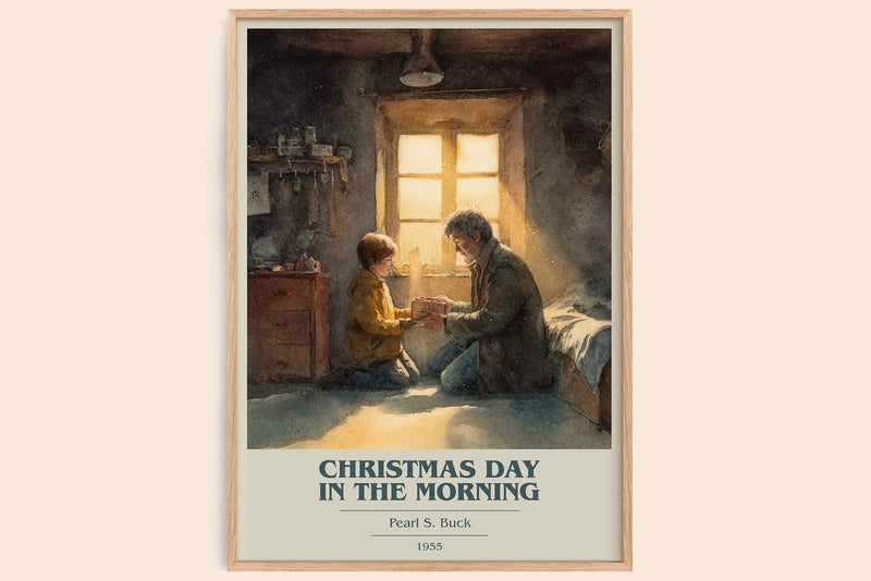 Christmas Day in the Morning Book Cover Poster by Pearl S. Buck (Modern Minimalist style)