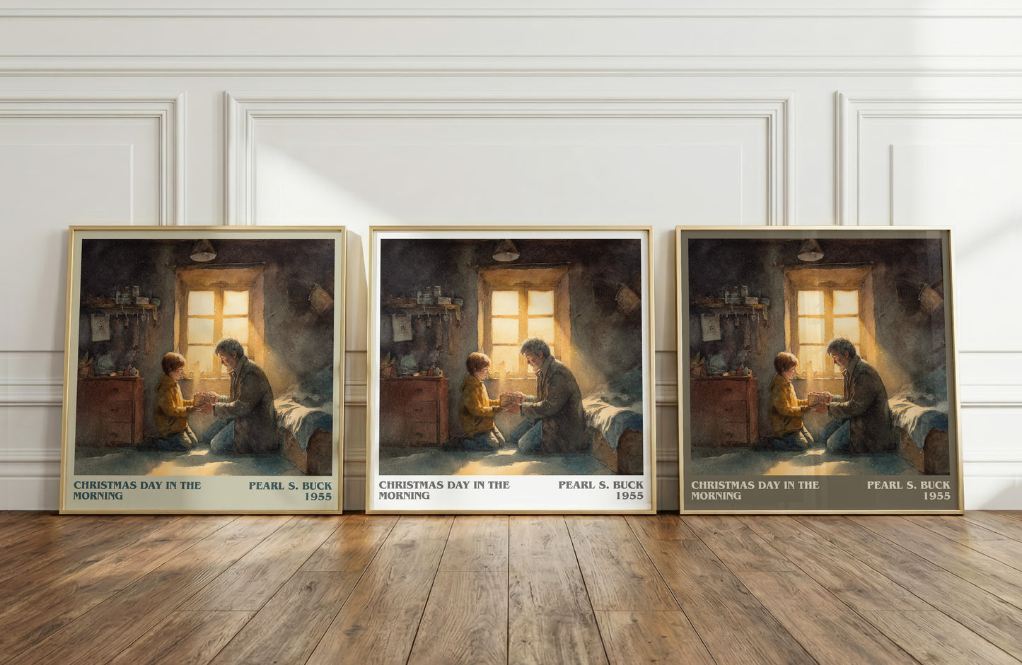 Christmas Day in the Morning literary print framed by window – literary home decor