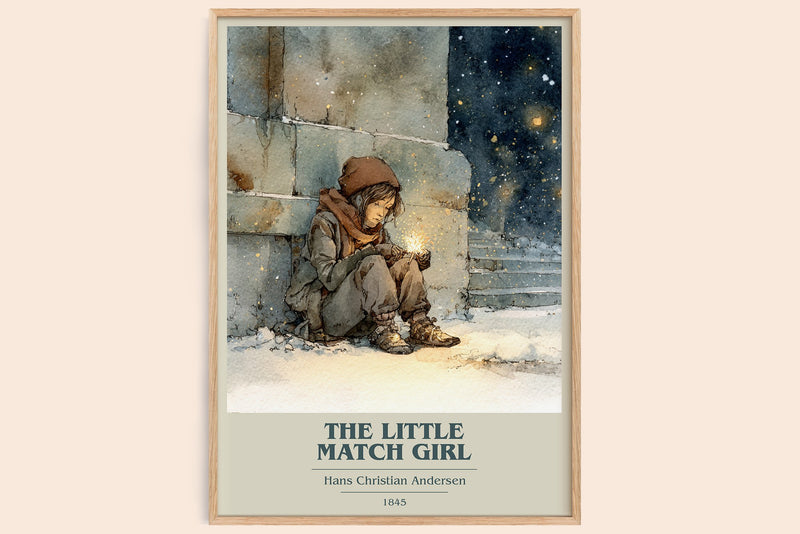 The Little Match Girl Book Cover Poster by Hans Christian Andersen (Modern Minimalist style)