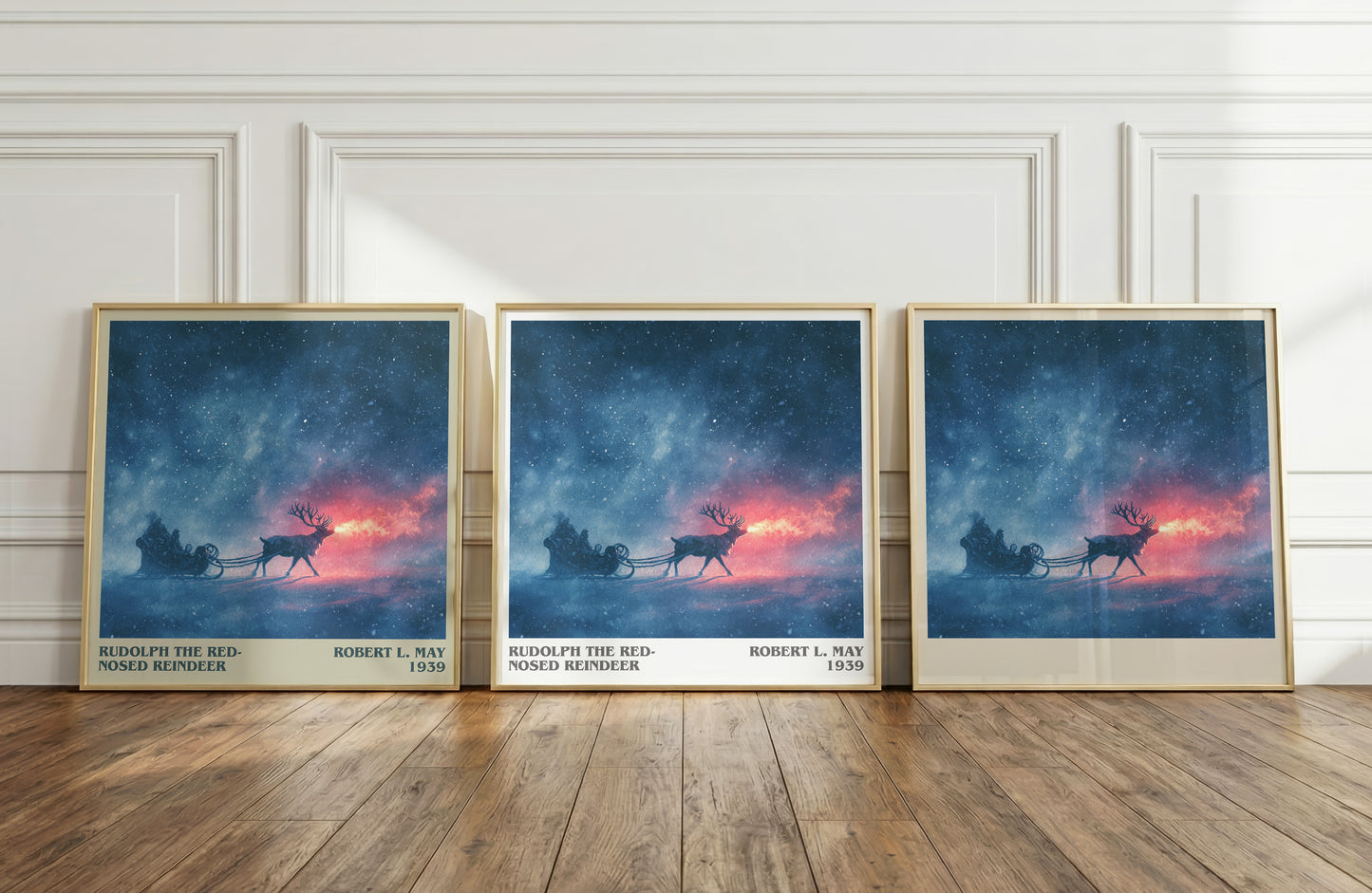 Rudolph the Red-Nosed Reindeer literary print framed by window – literary home decor