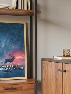 Rudolph The Red-Nosed Reindeer book watercolour illustration paper finish options – matte satin gloss