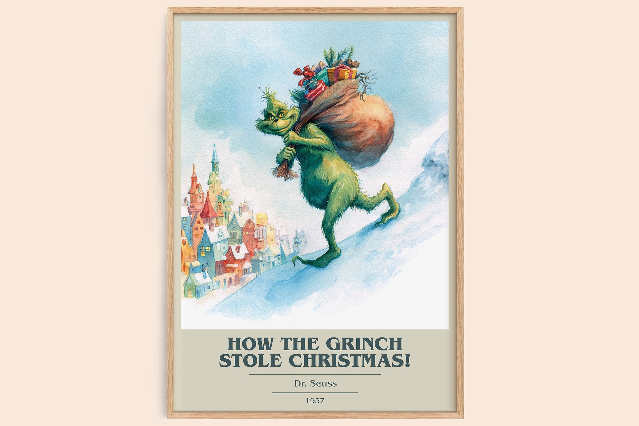 How the Grinch Stole Christmas Book Cover Poster by Dr. Seuss