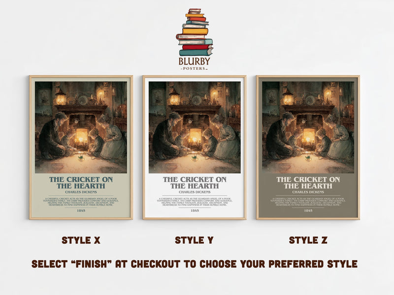 The Cricket On The Hearth bookish print in frame leaning in hallway – classic literature wall art