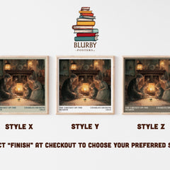The Cricket On The Hearth Literary Art Print by Charles Dickens – Style X, Y and Z square prints side by side – choose your finish