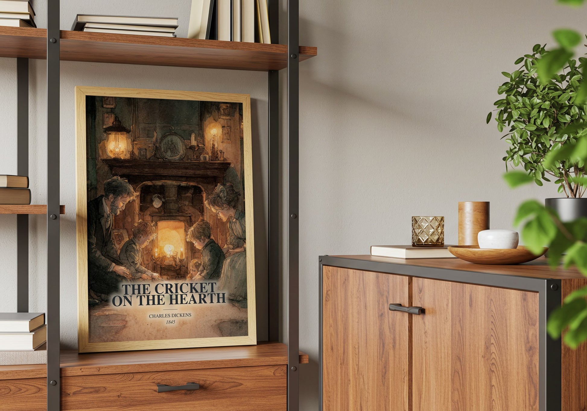 The Cricket On The Hearth book watercolour illustration paper finish options – matte satin gloss